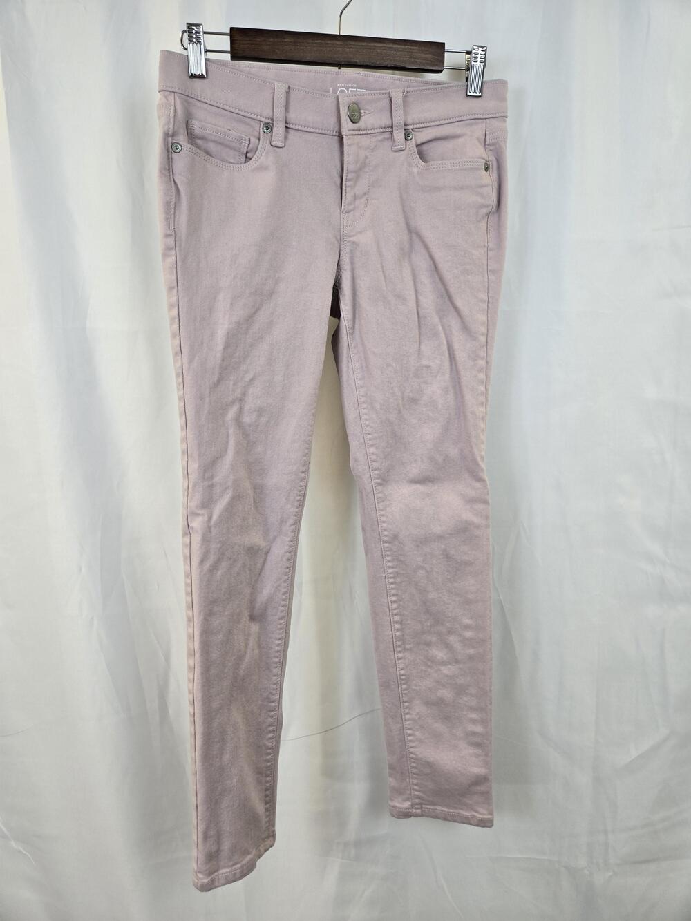 Ann Taylor LOFT Modern Skinny Jeans Womens 2P Petite Pink Mid Rise Stretch Denim
